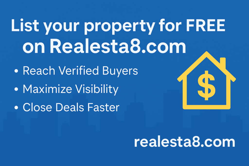 List Your Property for FREE on Realesta8.com